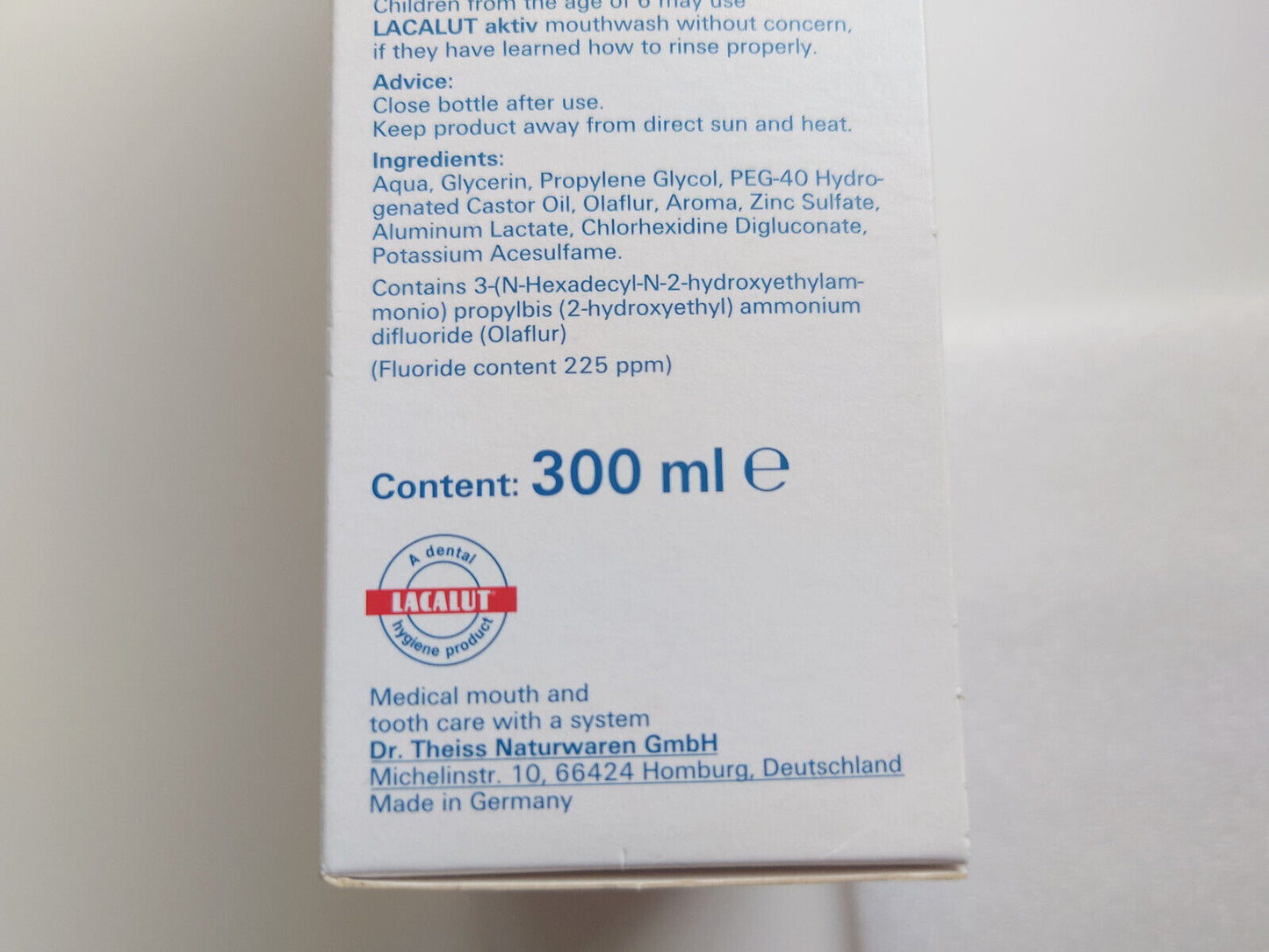 LACALUT AKTIV MOUTHWASH Daily Prevention from Gum Infection Plaque Caries