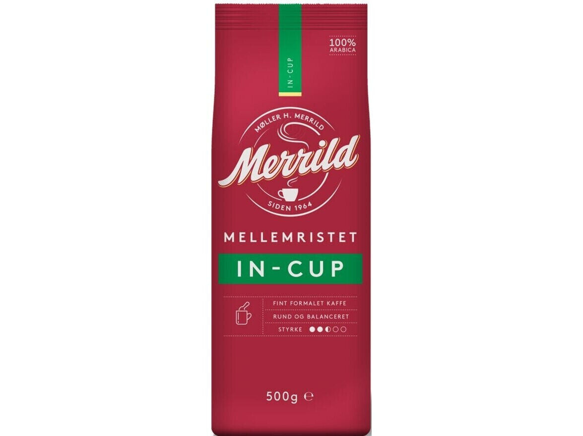 3 MERRILD IN-CUP Finely Ground Coffee Medium Roast Arabica 500g 17.6oz