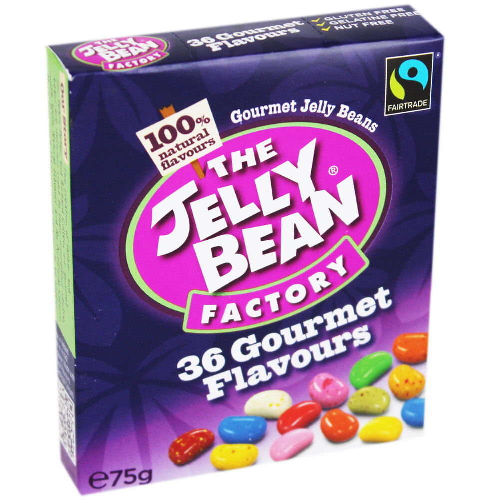 JELLY BEAN FACTORY Gourmet Jelly Beans 36 Assorted Flavors Sweets Box 75g 2.7oz
