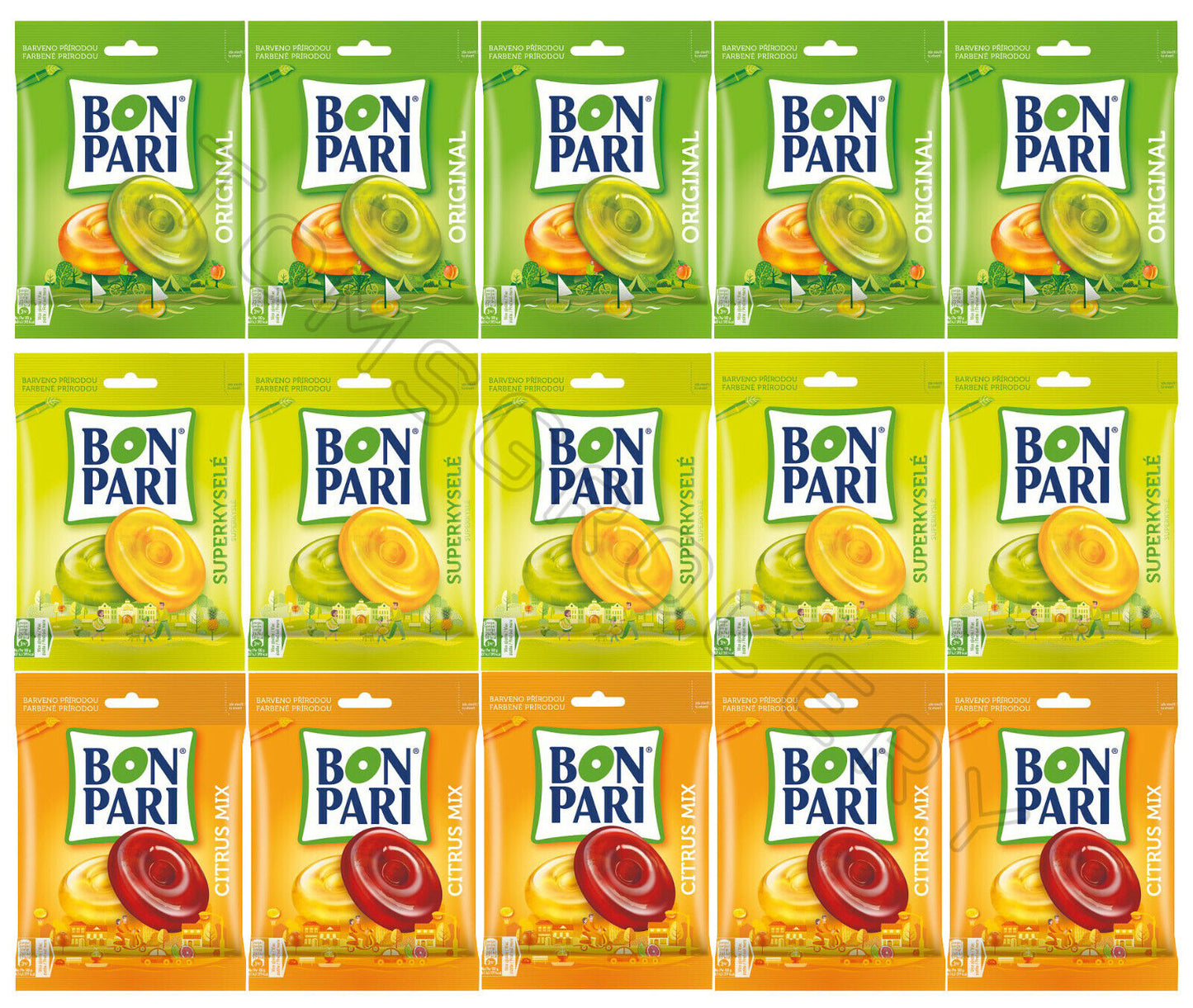 15 BON PARI Candies Fruit Citrus & Sour Flavors Bundle Bonbons European Sweets