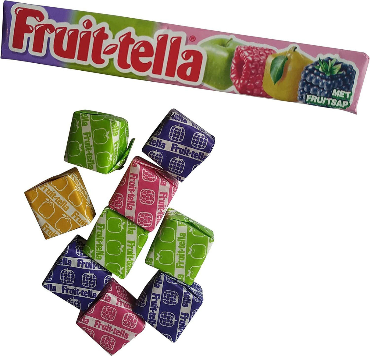 FRUITTELLA Summer Garden Flavor Chewy Candy Sweets Pear Blackberry (pack of 20)