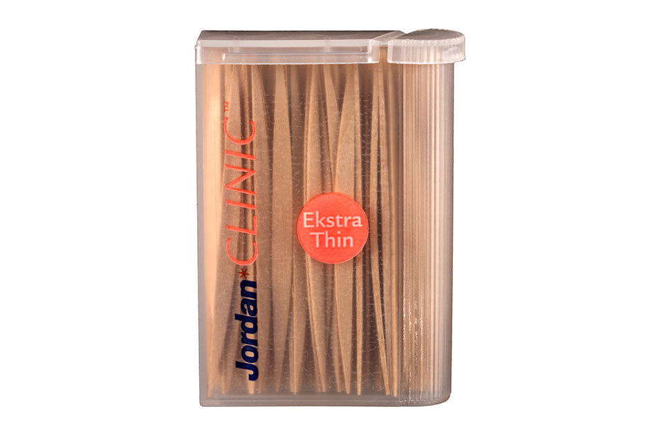 JORDAN Extra Thin Fluoride Mint Double Ended Wooden Dental Toothpicks 140 pcs