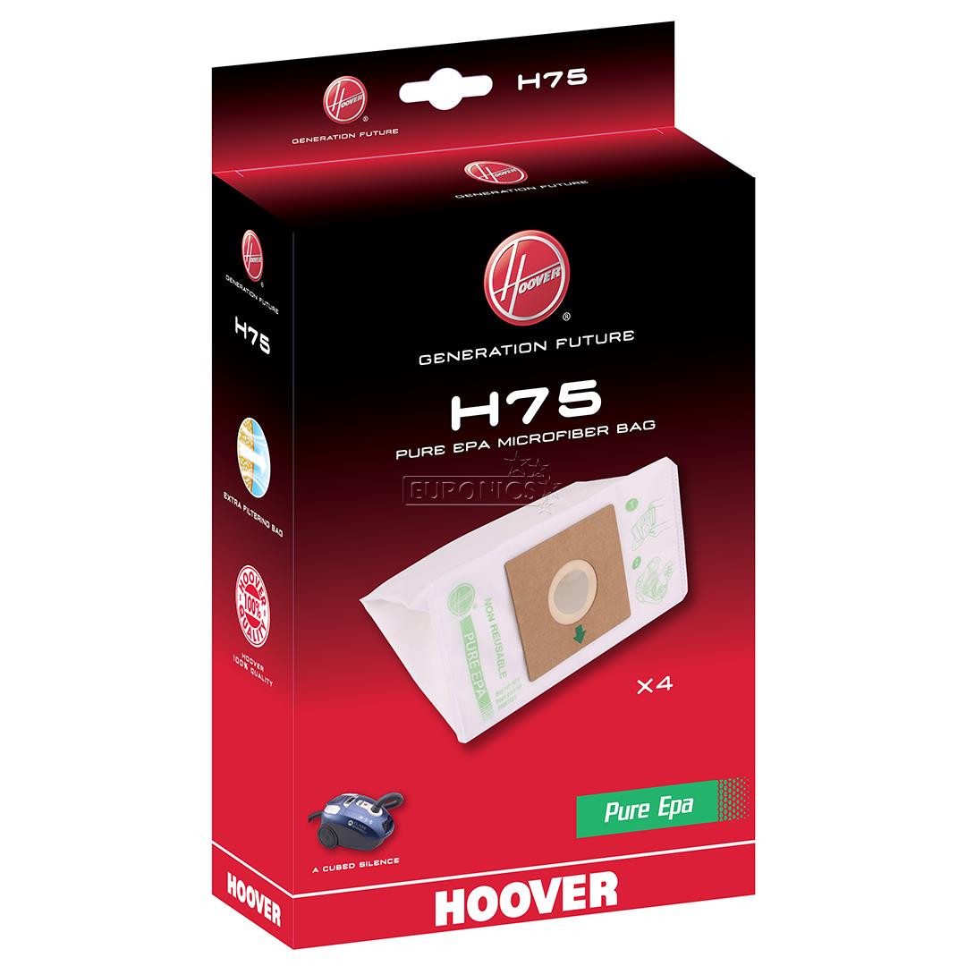 HOOVER H75 Disposable Vacuum Cleaner Microfiber Dust Bags Pure EPA (4x)