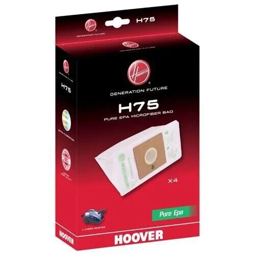 HOOVER H75 Disposable Vacuum Cleaner Microfiber Dust Bags Pure EPA (4x)