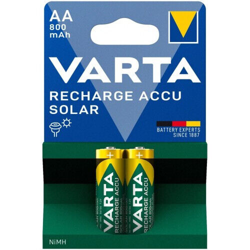 2 x VARTA SOLAR Accu AA Rechargeable Batteries 800mAh HR6 56736 1.2V