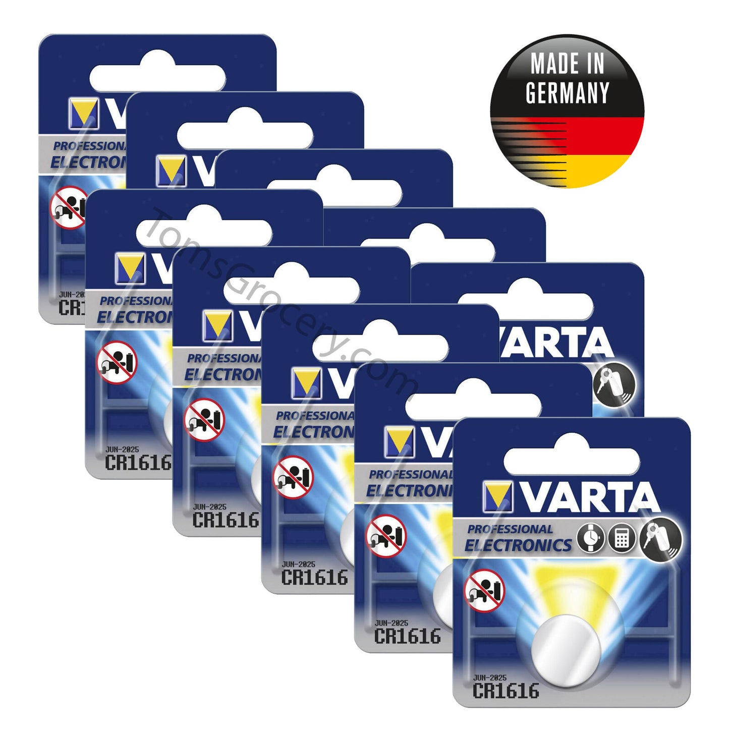10 x VARTA Professional Lithium CR1616 6616 Coin German Battery 3V
