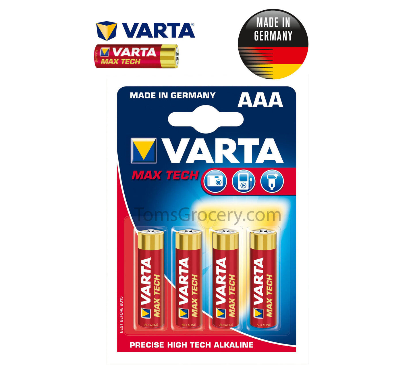 12 x VARTA Max Tech AAA LR03 4703 MN2400 1.5V Hi-Fi German Batteries
