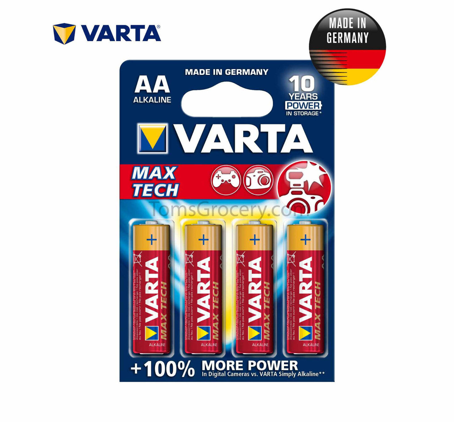 4 x VARTA MAX TEXCH AA LR6 4706 MN1500 1.5V Hi-Fi German Batteries