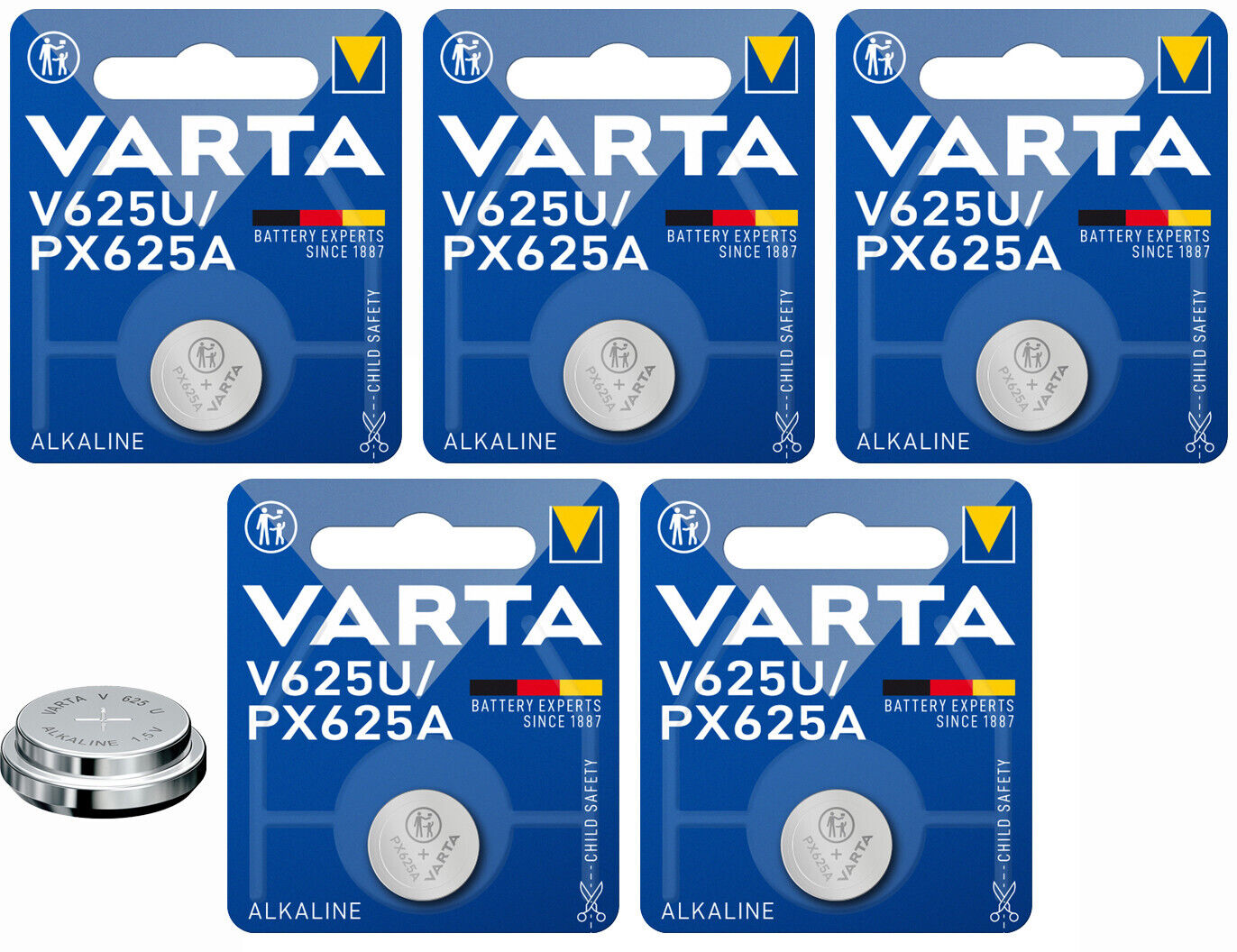5 VARTA V625U PX625A LR9 KX625 CA16 PX625 MR9 Button Cell Tablet Batteries