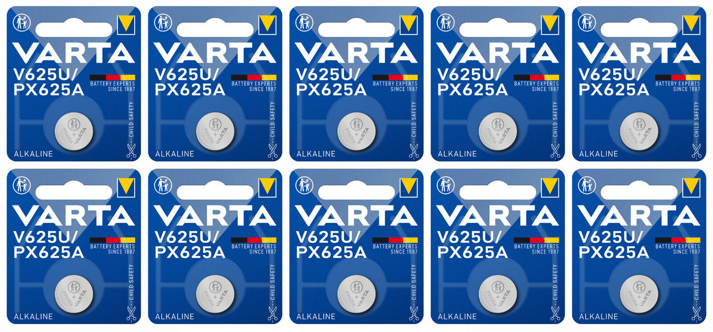 10 VARTA V625U PX625A LR9 KX625 CA16 PX625 MR9 Button Cell Tablet Batteries