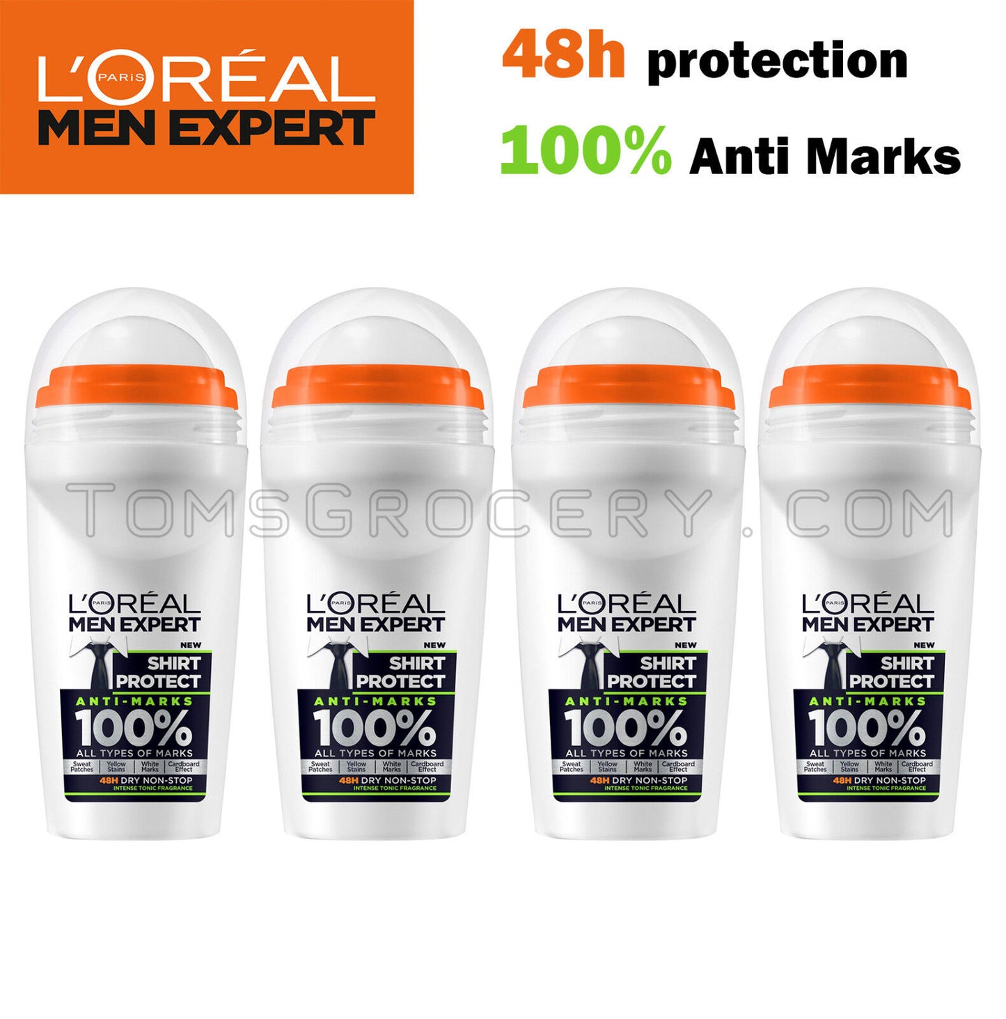 4 L'OREAL MEN EXPERT SHIRT PROTECT XXL Roll On 48h Anti-Marks Deodorant