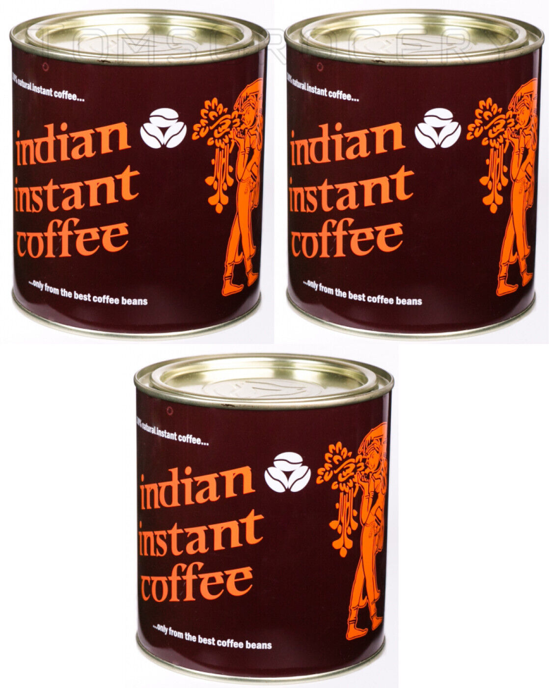 3 INDIAN INSTANT COFFEE Tins 100% Natural Coffee From Best Beans 180g 6.4oz
