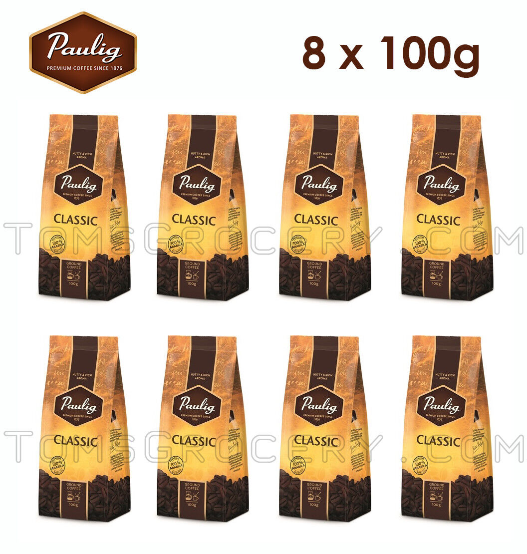 8 x PAULIG Classic Ground Coffee 100% Arabica 100g 3.5oz