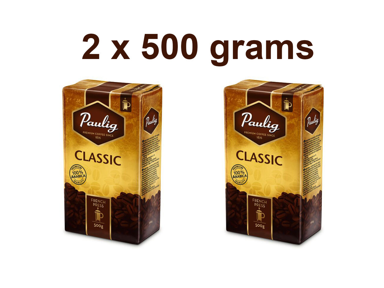 2 x PAULIG Classic Ground Coffee 100% Arabica 500g 17.6oz