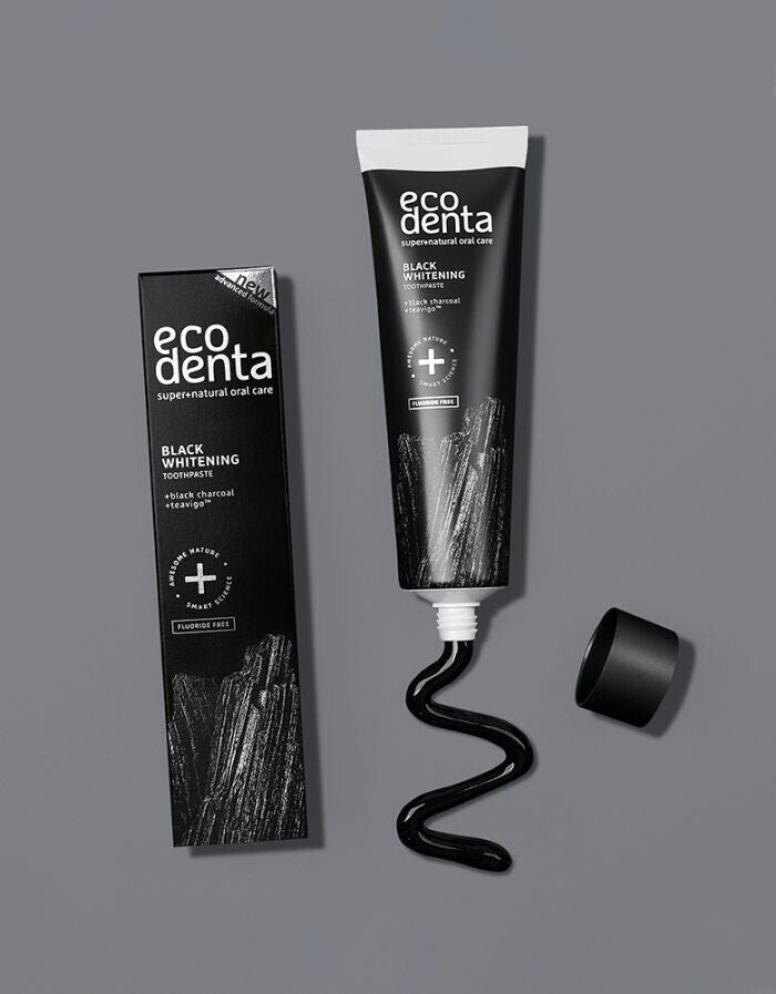 3 ECODENTA Super Natural Organic Black Whitening Charcoal & Teavigo Toothpaste