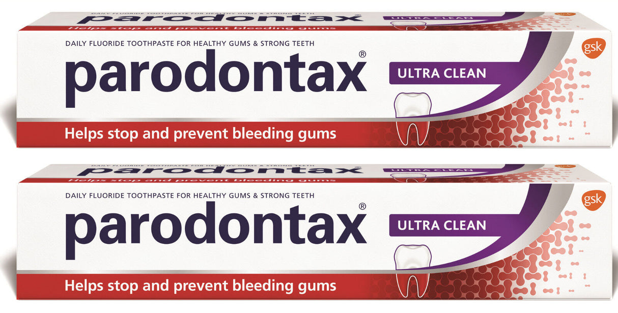 2 x PARODONTAX ULTRA CLEAN Daily Fluoride Toothpaste for Bleeding Gums 75ml