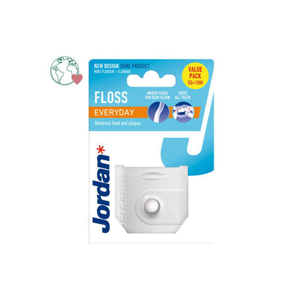 JORDAN EVERYDAY Tooth Floss Fluoride Daily Easy Clean For All Teeth 30m