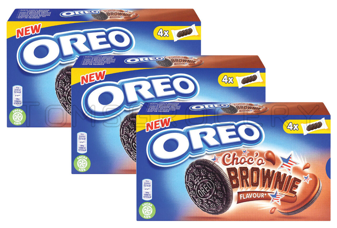 3 OREO CHOCO BROWNIE Flavor Sandwich Cookies Bisquits Snacks 176g 6.2oz