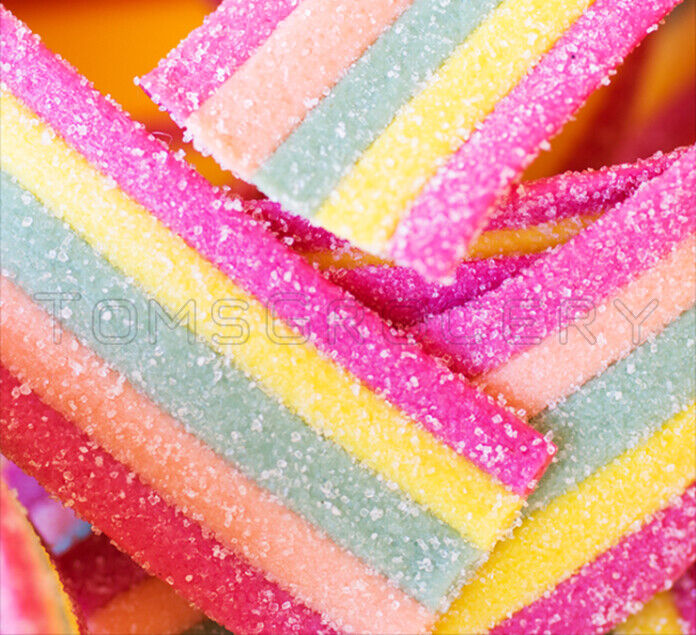 ZOZOLE Hello Zelo Rainbow Sour Sugar Coated Belts Gummi Candy 75g 2.65oz