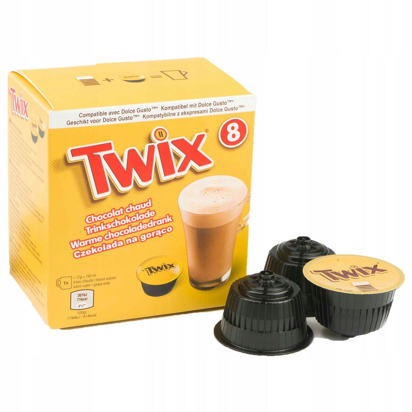 2 TWIX Hot Cocoa Drink Nescafe Dolce Gusto Capsules European Sweets