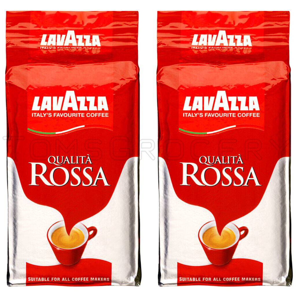 2 x LAVAZZA QUALITA ROSSA Rich & Full Bodied Premium Ground Coffee 250g 8.8oz