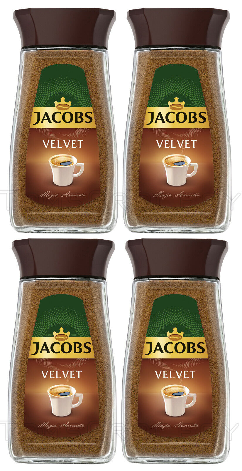 4 JACOBS VELVET Instant Coffee Jars 100g 3.5oz