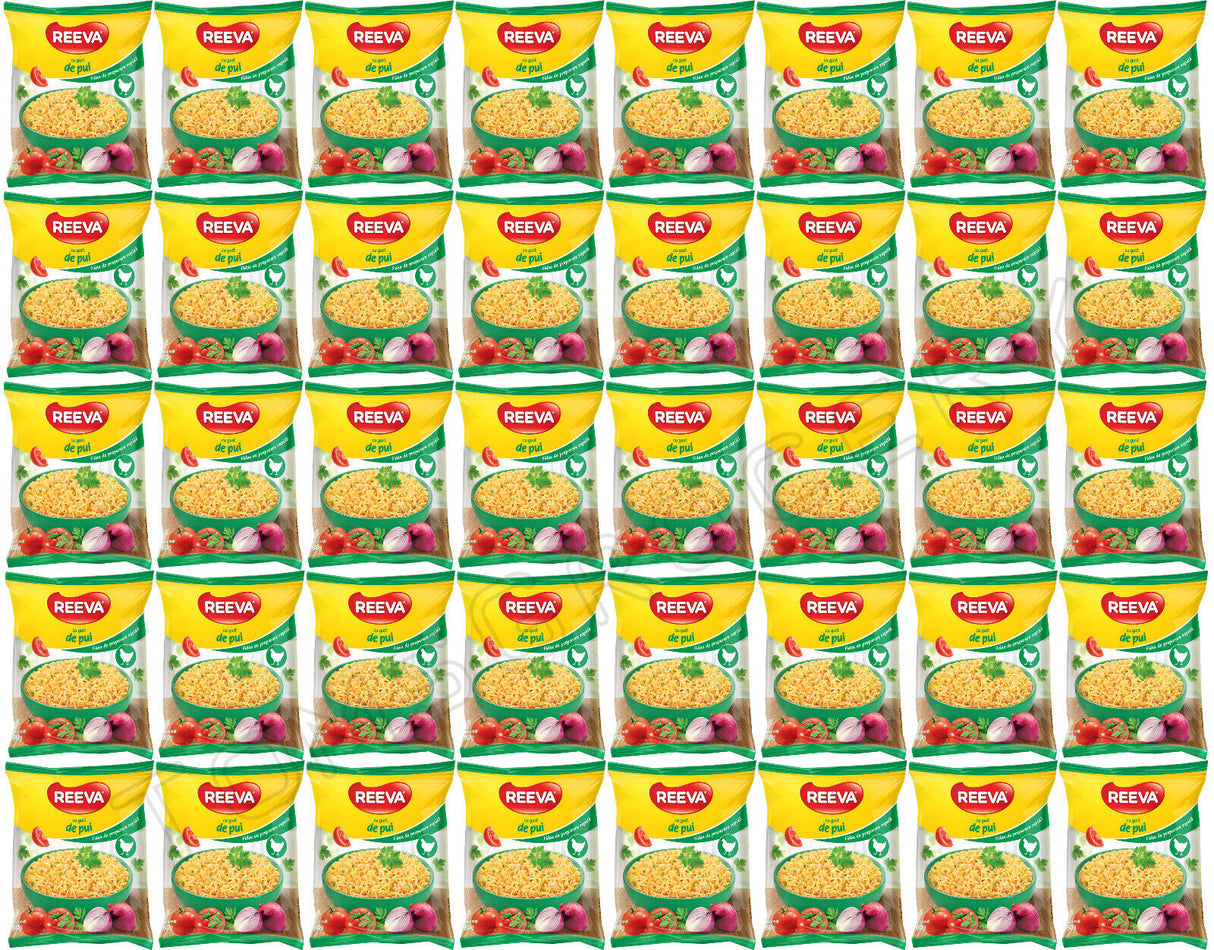 24 REEVA Chicken Flavor Instant Ramen Noodle Soup Snacks (Rollton) 60g 2.2oz
