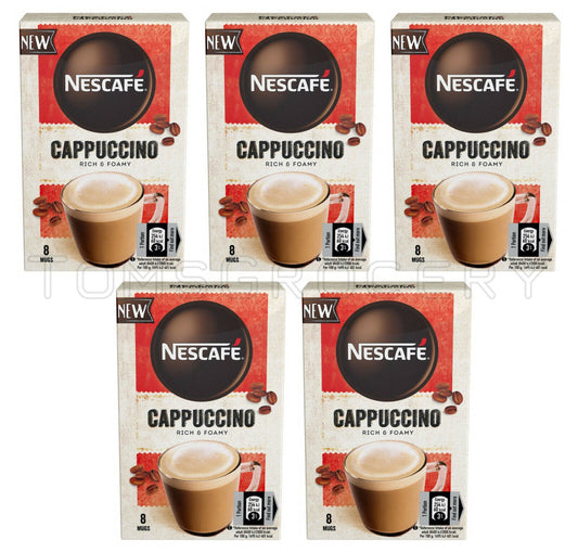 5 NESCAFE CAPPUCCINO Rich & Foamy Instant Coffee Drink 120g 4.2oz