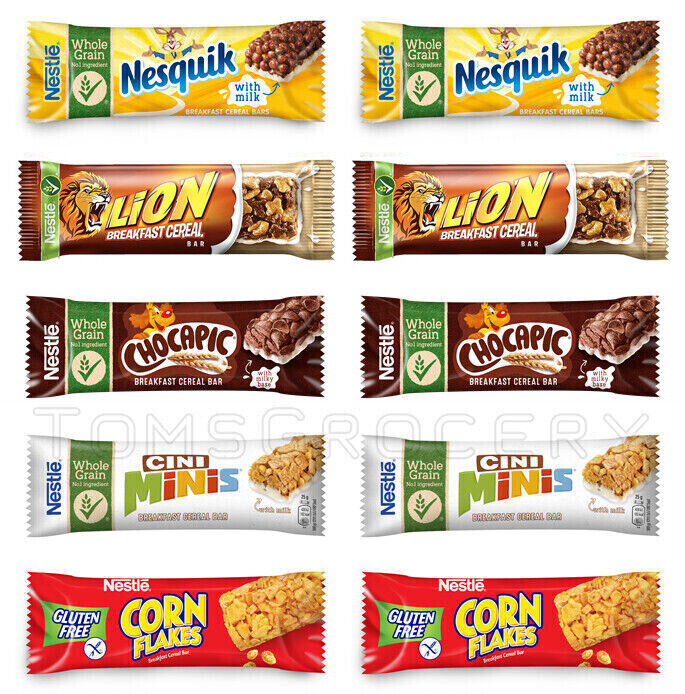 10 NESTLE Breakfast Cereal Bars Bundle Nesquik Chocapic Cini Minis Lion Snacks