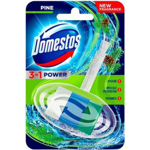 DOMESTOS PINE WC 3in1 Power Toilet Hanger Cleaner Hygiene Freshness Aroma