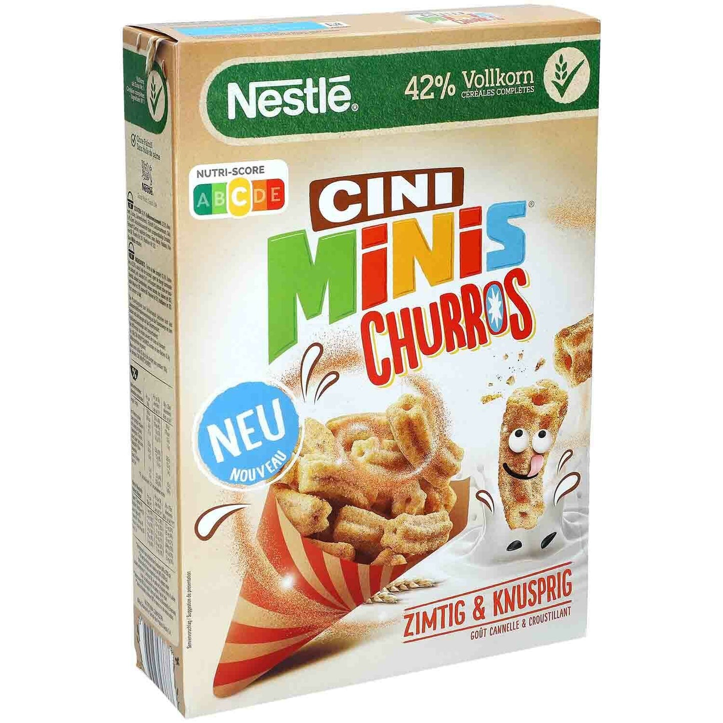 3 x NESTLE CINI MINIS CHURROS Breakfast Cereal Box Super Crunchy Cinnamon Flavor