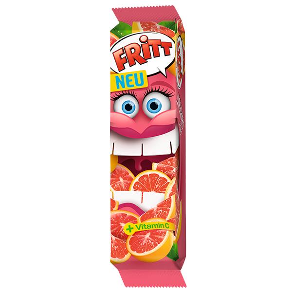 FRITT GRAPEFRUIT Flavor Chewy Candy Stripes with Vitamin C 70g