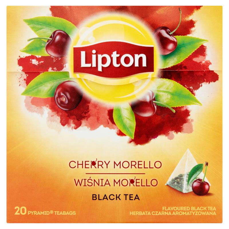 12 x LIPTON Cherry Morello Flavor Tea Boxes 240 Silk Pyramid Bags Total