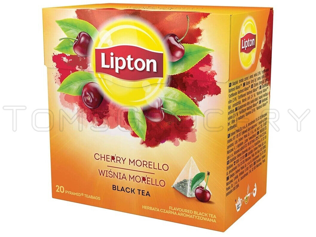 12 x LIPTON Cherry Morello Flavor Tea Boxes 240 Silk Pyramid Bags Total