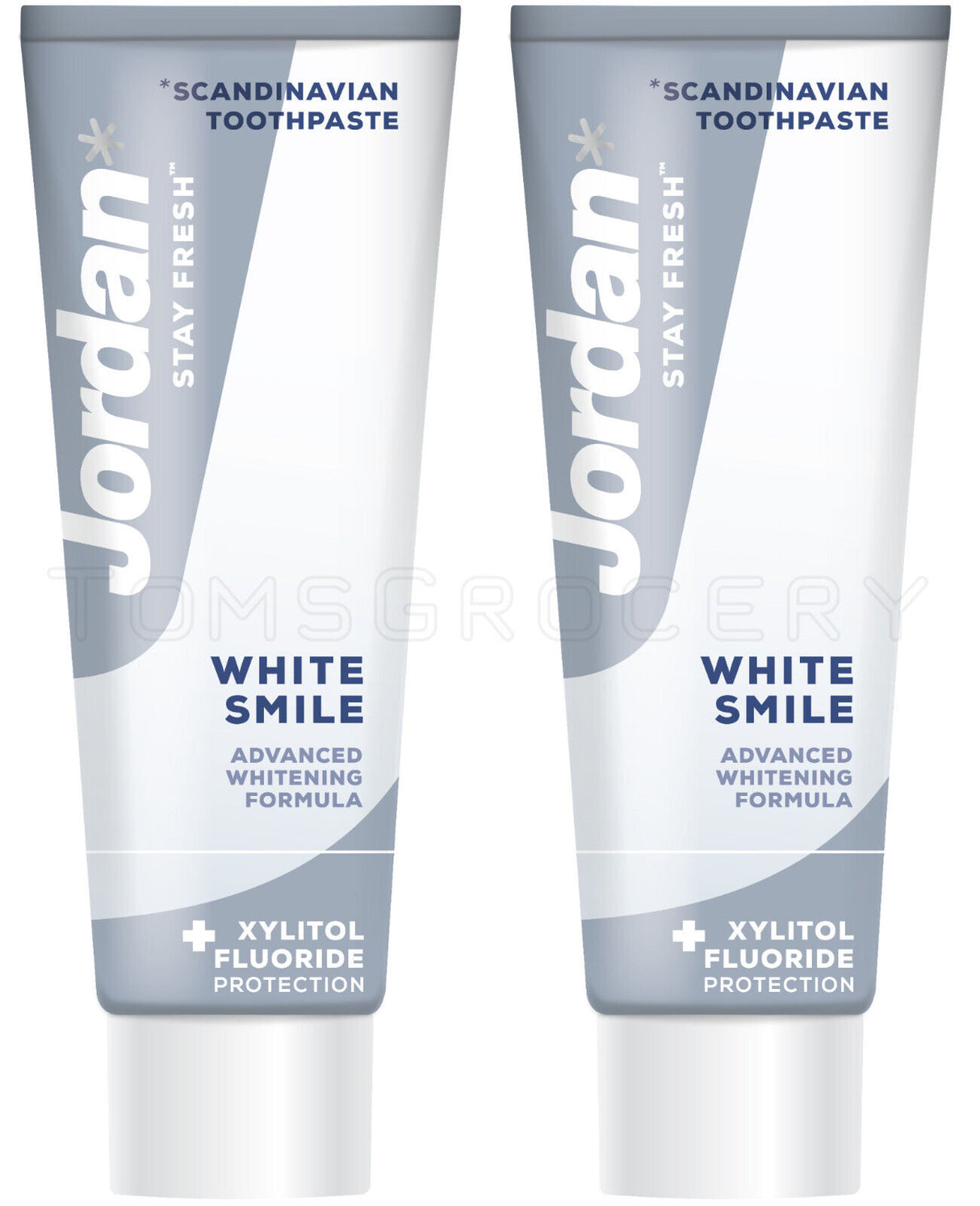 4 x JORDAN WHITE SMILE Xylitol & Fluoride Whitening Daily Toothpaste 75ml