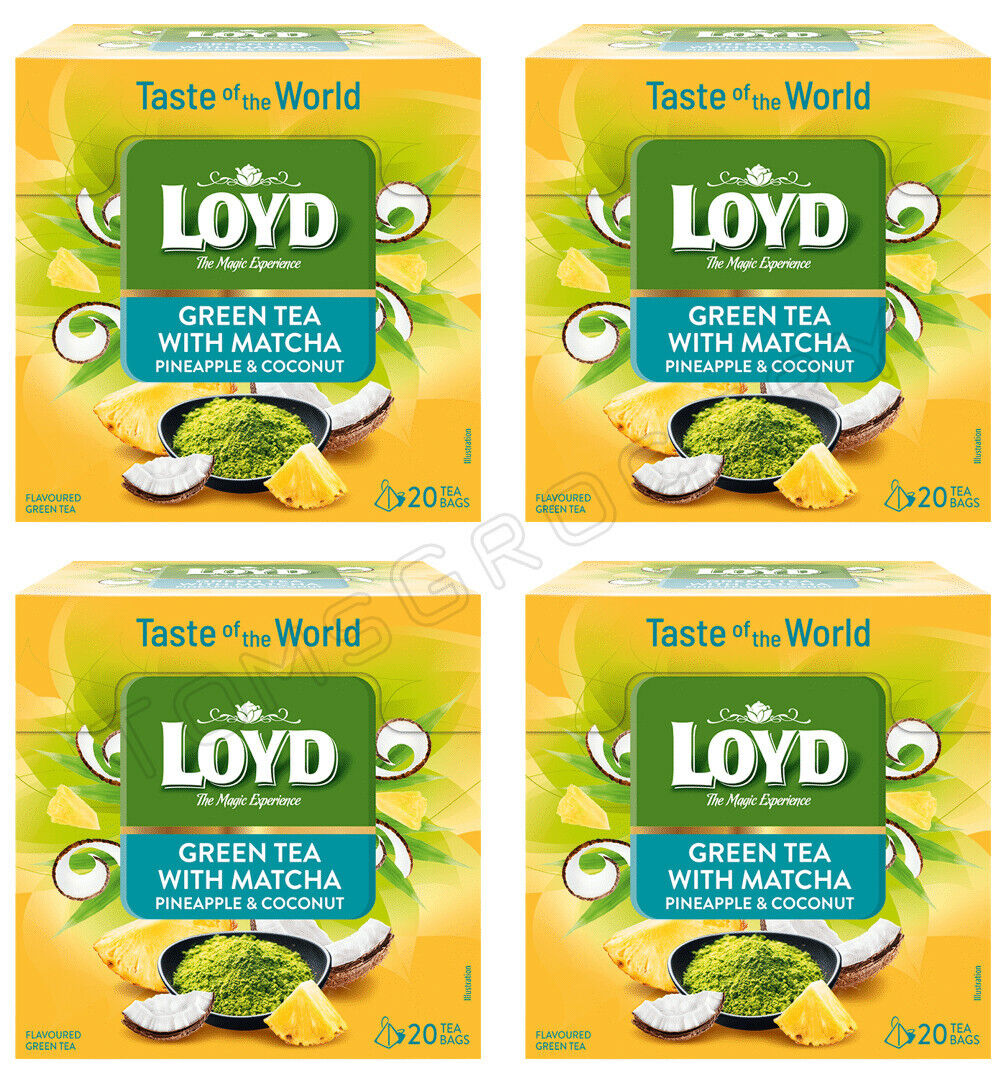 4 x LOYD Green Tea With Matcha Pineapple & Coconut Flavor (80 servings)