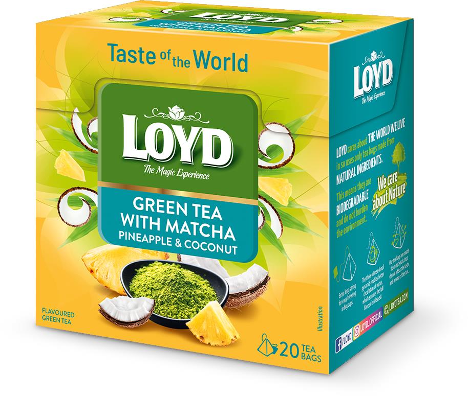 4 x LOYD Green Tea With Matcha Pineapple & Coconut Flavor (80 servings)