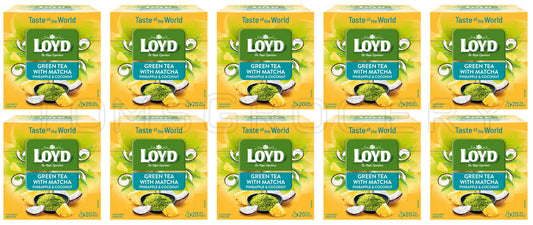 10 x LOYD Green Tea With Matcha Pineapple & Coconut Flavor (200 servings)