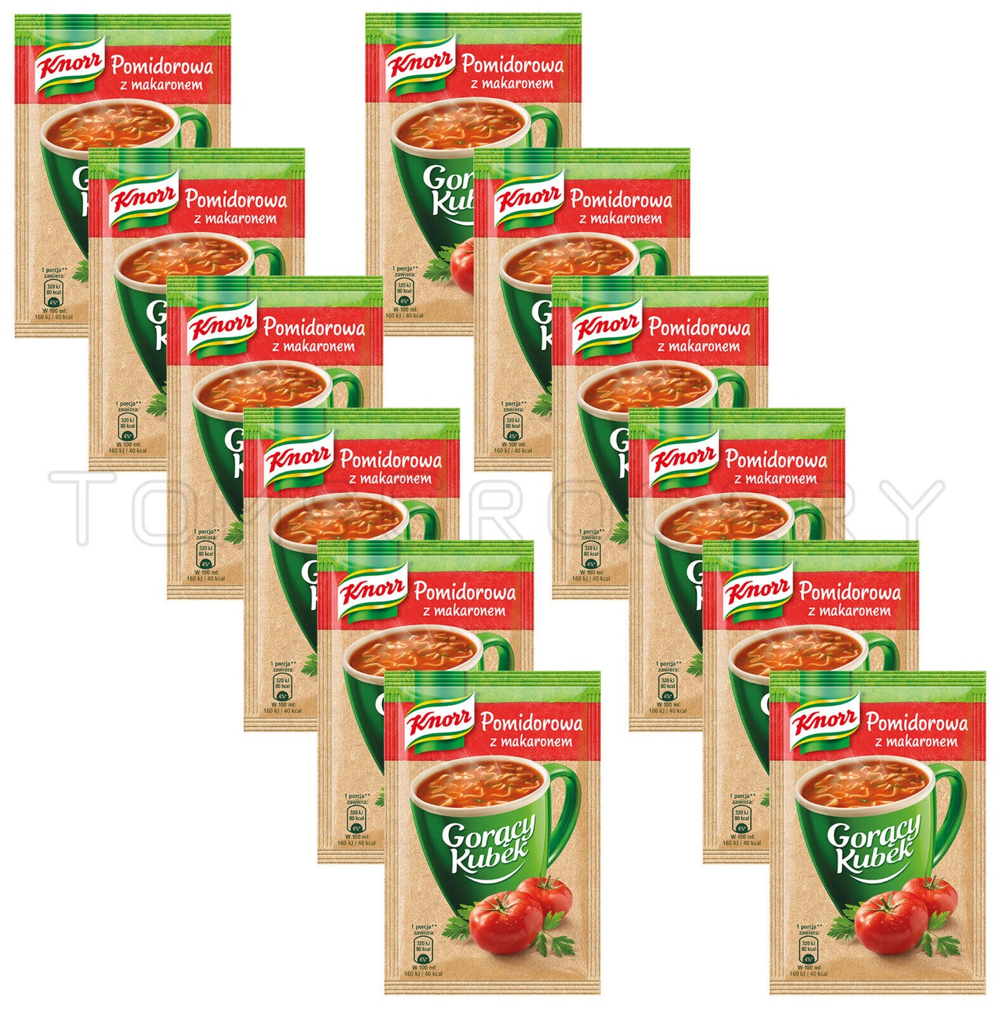 12 KNORR Tomato with Noodles Instant Soup Sachets 19g 0.67oz