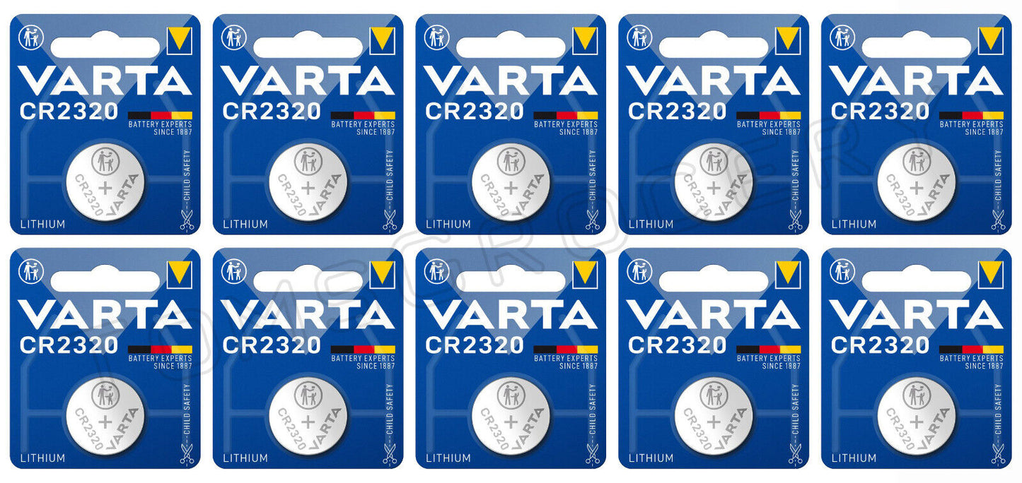 10 VARTA CR2320 LITHIUM Coin 3V 2320 6320 Button Cell Battery 135mAh