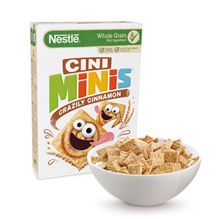 5 NESTLE CINI MINIS Breakfast Cereals Super Crunchy Cinnamon Flavor Snacks 250g