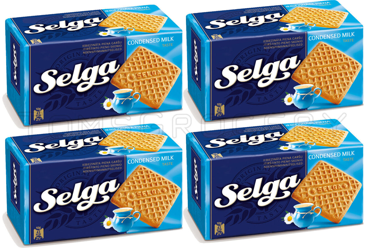 4 x SELGA Retro Condensed Milk Flavor Cookies European Snacks 180g
