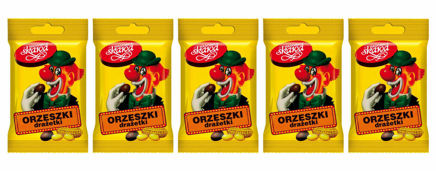 10 CLOWN RETRO Dragee Bags Chocolate Covered Peanuts Candy European Snacks 70g