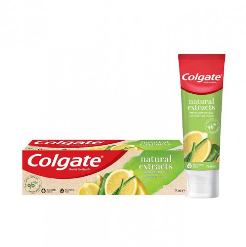 6 COLGATE NATURAL EXTRACTS Lemon & Aloe Fresh Clean Daily Toothpaste Tubes 75ml