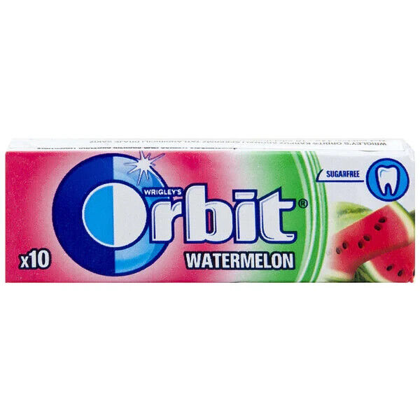 10 WRIGLEY'S ORBIT WATERMELON Flavor Sugarfree Chewing Gum Packs 14g 0.49oz