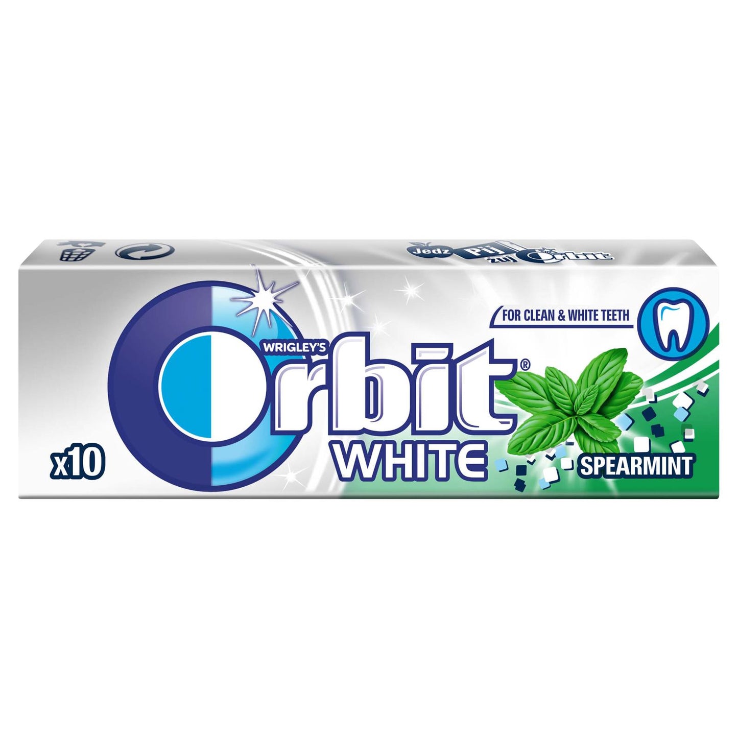 10 WRIGLEY'S ORBIT WHITE SPEARMINT Flavor Sugarfree Chewing Gum 14g 0.49oz
