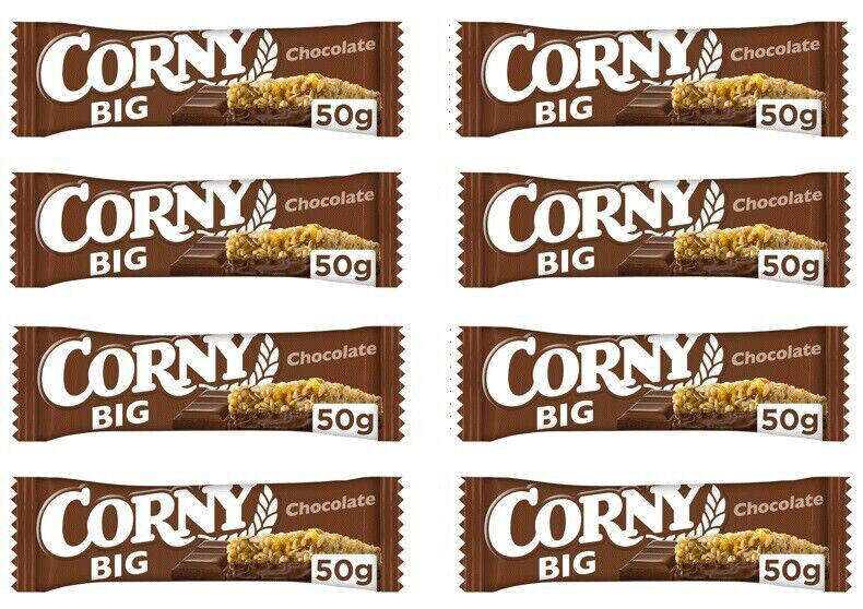 8 x CORNY BIG CHOCOLATE Healthy Energy Breakfast Cereal Bars 50g 1.8 oz