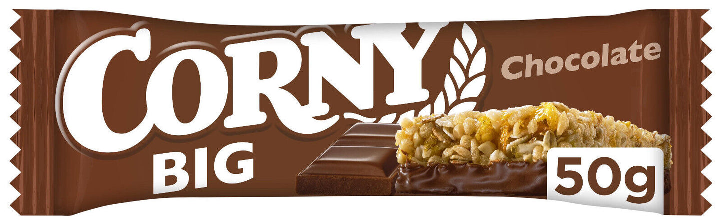 8 x CORNY BIG CHOCOLATE Healthy Energy Breakfast Cereal Bars 50g 1.8 oz