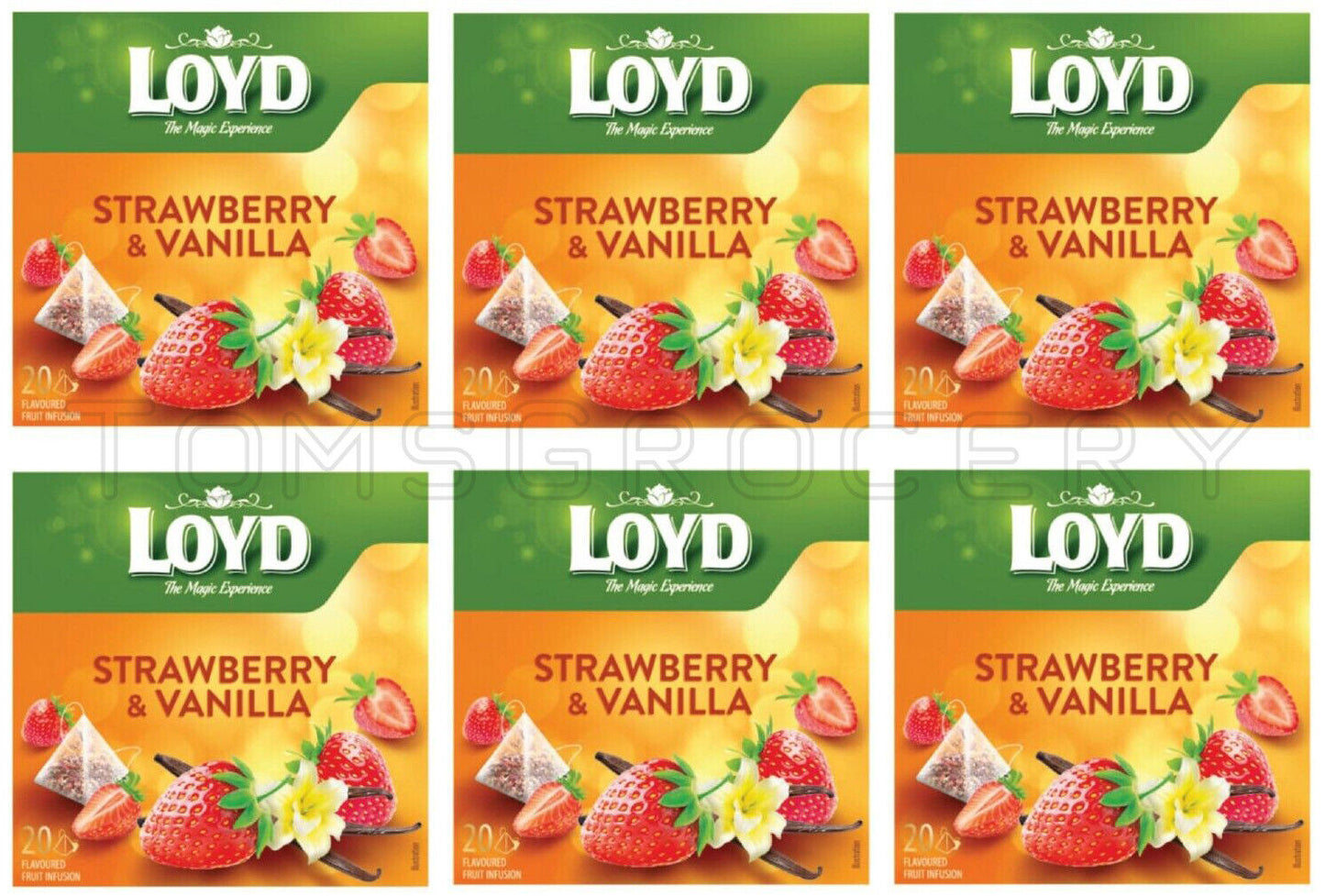 6 x LOYD STRAWBERRY & VANILLA Flavor Fruit Tea Boxes (120 servings)