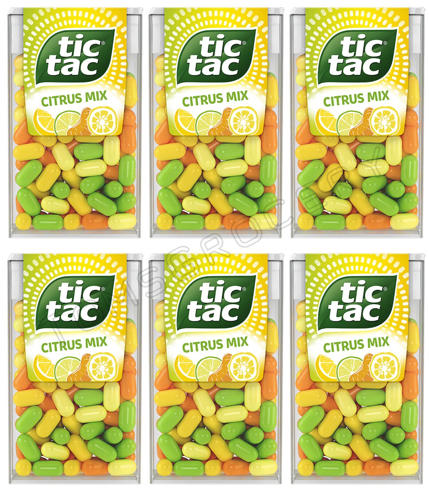 6 x NEW TIC TAC CITRUS MIX Mints Pastilles Lime Orange Mandarin 18g 0.64oz